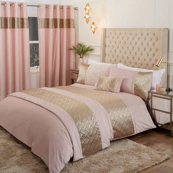Capri Duvet Cover Set – Single, Double, King & Super King Sizes | Luxury Bedding with Metallic Panel in Black & Silver, Black & Gold | Soft & Durable Polycotton (50% Cotton, 50% Polyester) – Comfortable & Easy-Care Quilt Cover with Matching Pillowcases |