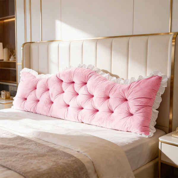 Large Ultra-Soft Comfortable Plush Backrest Pillow, Princess Style Reading Cushion, Neck and Back Support, Luxurious Fashionable Home Style Multifunctional Lace Ruffled Headboard Cushions, Suitable for Bedroom, Living Room, Dorm, Sofa Home Decor, Machine