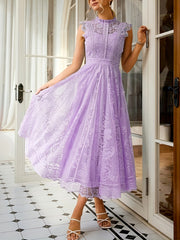 New Elegant Lace Flared Dress for Women