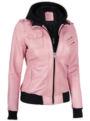 Autumn/winter 2025 Item, Elegant and Sexy Women's PU Jacket, Ladies' Faux Jacket with Detachable Hood