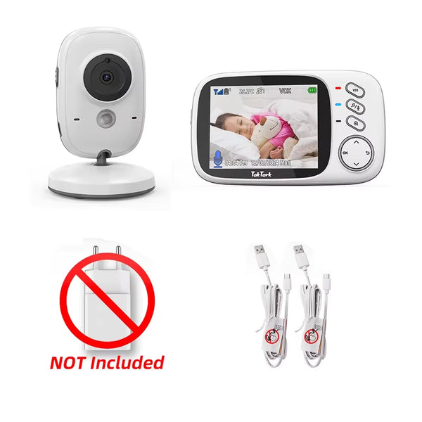 3.2 Inch Wireless Video Baby Monitor with Lullabies Auto Night Vision Two Way Intercom Temperature Monitoring Babysitter