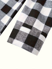 2pcs Men's New York Fashion Trendy Plaid Shirt Hoodie, Plaid Pullover Sweatshirt Flannel Hoodie
