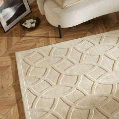 Concept Looms Priory Ivory Circles Rug in 4 Sizes