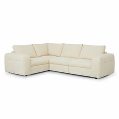 Harper Cream 5 Piece Modular Fabric Sofa with Ottoman