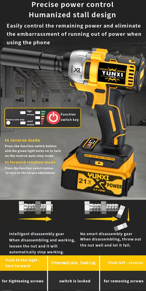 Wireless Electric Impact Wrench, Lithium Electric Wrench Set - Multifunctional Tool Set, Portable, Suitable For Car Maintenance, Furniture And Scaffolding Installation, A Gift Of Electric Tools For Husbands