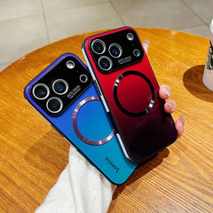 Phone Case - High-End Gradient Color Magnetic Glass Phone Case for Large Windows, Compatible with Iphone 17, 16, And 15 Pro Max, Featuring Wireless Charging And Complete Shock Resistance