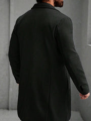 Men's Trench Coat, Men's Gift, Men's Long Warm Dragon and Phoenix Windbreaker Jacket, Classic Simple Fashionable Casual Men's Outerwear