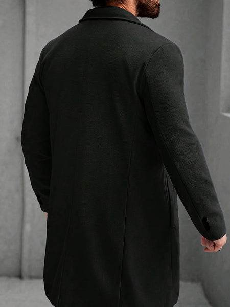 Men's Trench Coat, Men's Gift, Men's Long Warm Dragon and Phoenix Windbreaker Jacket, Classic Simple Fashionable Casual Men's Outerwear