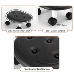 Low Rolling Stool with Wheels | Low To Ground Roller Seat,Castor Seat with Soft Cushion for Home Office Garage Shop Stools,Easy To Move, Stool on Whee