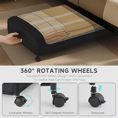 2 Sets, Underbed Storage Box, Underbed Storage Box with Wheels Lid, 96L Metal Frame, Bed Box, Organiser, Storage Bag, Foldable Underbed Box for Clothes, Shoes, Blankets, Bedding, Black, Under-Bed Storage