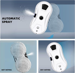 Ahwoihs Automatic Electric Window Cleaning Robot with Water Spray and Remote Control - 5600Pa Powerful Suction for Interior Glass
