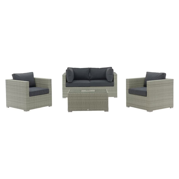 Bramblecrest Kingscote Cloud Rattan 4 Piece Deep Seating Set with Ice Bucket Coffee Table