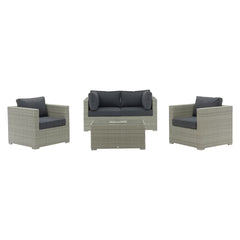 Bramblecrest Kingscote Cloud Rattan 4 Piece Deep Seating Set with Ice Bucket Coffee Table