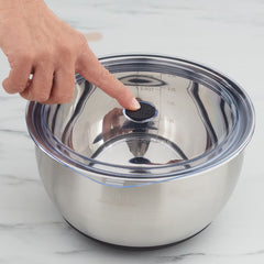 MIU Stainless Steel Mixing Bowls with Lids, 8 Piece Set, with 3 Grater Attachments