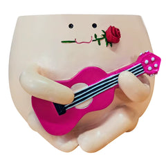 Unique Sit Long Chair Succulent Pots Smile Face Planter Pot Resin Unique Cute Head Flower Planter for Indoor Outdoor Plants