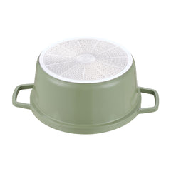 20cm/24cm Enamel Stew Pot, Double-Handled Non-Stick Soup Pot for Instant Noodles and Daily Cooking, Suitable for Gas Stove and Induction Cooker, White/Green/Red
