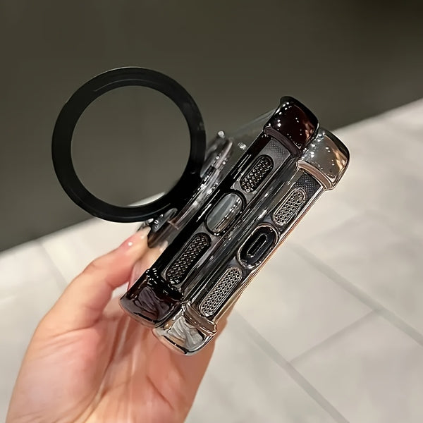 Phone Case: Premium Transparent Acrylic Mobile Phone Case for IPhone17 Pro Max Air Series Supports Wireless Charging Includes Lens Film Protective Cover