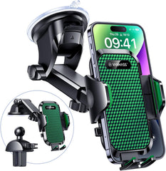 VANMASS 【New Upgrade BEST】 Car Phone Holder 【Ultimate Version True Military-Grade】 Mobile Cell Mount Windscreen Dashboard Vent Van Automobile Cradle for Iphone 16 15 14 13 Samsung All Smartphones