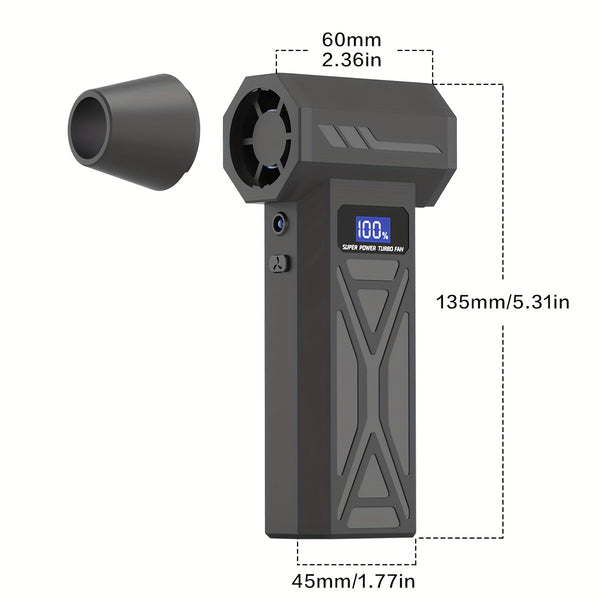 110000 RPM Portable Turbo Fan for Car Cleaning, 4-Speed Wireless Blower | 4000mAh USB-C Rechargeable | Portable Violent Handheld Dusting, Air Buster, Snow Removal, Cooling, Camping, Computer/Keyboard Cleaning - Best Holiday Birthday Gift