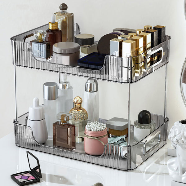 Grey/Clear/Green Stackable Makeup Storage Box with Modern Acrylic Design, Cosmetic Display Organizer for Office Desk and Dressing Table, Practical Desktop Organizer Rack for Jewelry and Lipstick, Perfect Gift Idea for Women and Girls