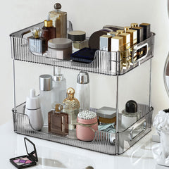 Grey/Clear/Green Stackable Makeup Storage Box with Modern Acrylic Design, Cosmetic Display Organizer for Office Desk and Dressing Table, Practical Desktop Organizer Rack for Jewelry and Lipstick, Perfect Gift Idea for Women and Girls