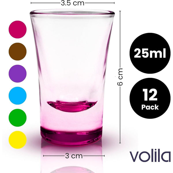 Heavy Base Shot Glasses - 25ml Shot Glasses Set for Alcohol, Vodka, Expresso, Tequila & Desserts - Durable and Reusable for Home, Bars & Party