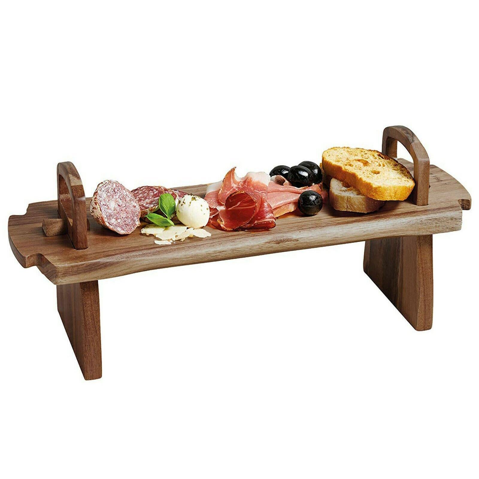 GEEZY Acacia Wooden Raised Serving Platter for Antipasti, Tapas, Entrees and Desserts, 36 x 13 x 13 cm