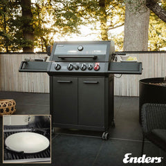Enders Monroe 4 Burner Stainless Steel Gas Barbecue + Pizza Stone + Cover