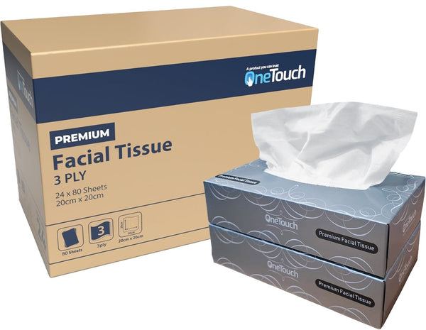 3 Ply Facial Tissues Soft & Premium Tissue Paper 80 Sheets per Box for Home Office Travel Hypoallergenic Tissue, Skin-Friendly Tissue Everyday Disposable Tissues 24 Boxes
