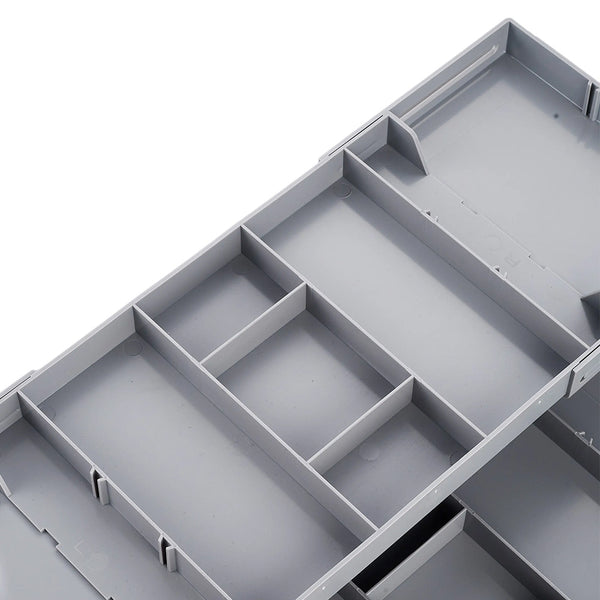 Dining Set Drawer Organizer Box, Collapsible Drawer Organizer 3 Tiers 3 Tray Folding Portable Expandable Desk Organizer Trays for Office Supplies Kitchen Gadgets Utensils Jewelry Makeup