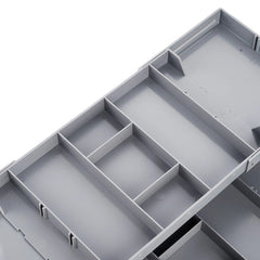 Dining Set Drawer Organizer Box, Collapsible Drawer Organizer 3 Tiers 3 Tray Folding Portable Expandable Desk Organizer Trays for Office Supplies Kitchen Gadgets Utensils Jewelry Makeup