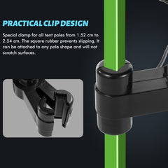 Plant Tent Clip-On Fan, Featuring a Newly Designed Long-Life EC Motor, Dual-Speed Adjustable Fan, 90° Rotation, 22Cm Diameter, Ideal for Hydroponic Systems And Circulation Cooling in Grow Rooms