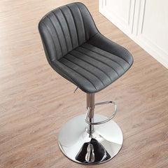 Bayside Furnishings Grey Stitched Gas Lift Bar Stool