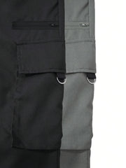 Men's 2pcs Cargo Pants with Drawstring Waist and Multiple Pockets, Suitable for Outdoor Casual Wear
