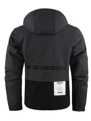 Men's Spring Autumn New Hooded Thin Jacket Men's Outdoor Warm Storm Jacket Men's Casual Multi-Pocket Cargo Jacket Men's Hat Detachable Zipper Jacket Men's Color Insertion Jacket