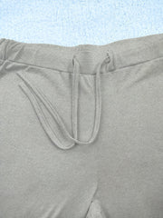 European and American Spring/Summer New Fashion Women's Bottoms: Flared Straight-Leg Pants with Classic English Text Print, Daily Casual Butt-Lifting Peach Butt Long Pants, Three-Piece Set