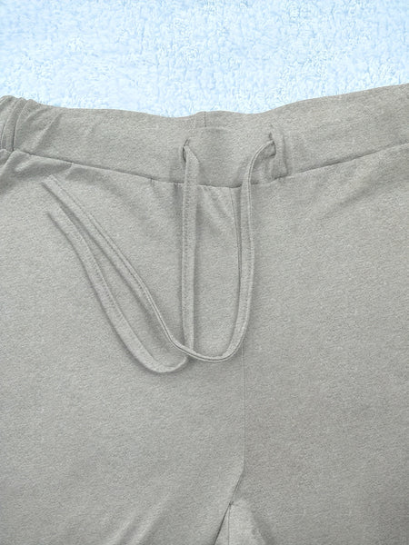 European and American Spring/Summer New Fashion Women's Bottoms: Flared Straight-Leg Pants with Classic English Text Print, Daily Casual Butt-Lifting Peach Butt Long Pants, Three-Piece Set