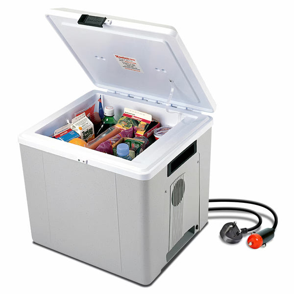 Koolatron 12V Electric Cooler 27L, Cool/Warm Box with Adjustable Strap in Grey