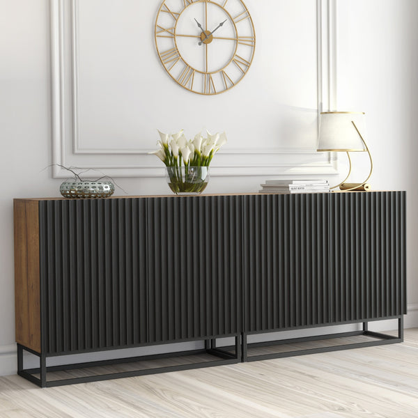Ripple Duo 200cm Modern Sideboard with Fluted Doors and Storage