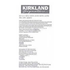Kirkland Signature L Shaped Bolster Pet Bed, 42
