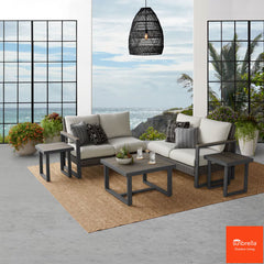 Agio Maricopa 5 Piece Woven Sectional Modular Patio Set + Cover