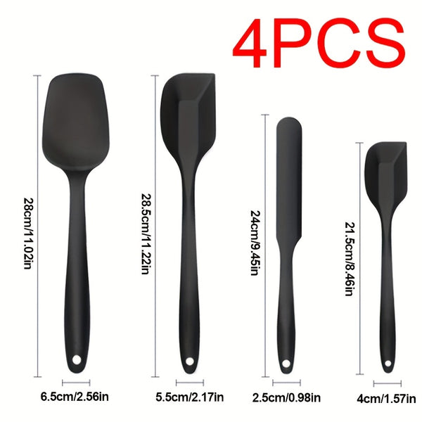 Set of 4 Heat-Resistant Non-Stick Spatulas Made of Silicone