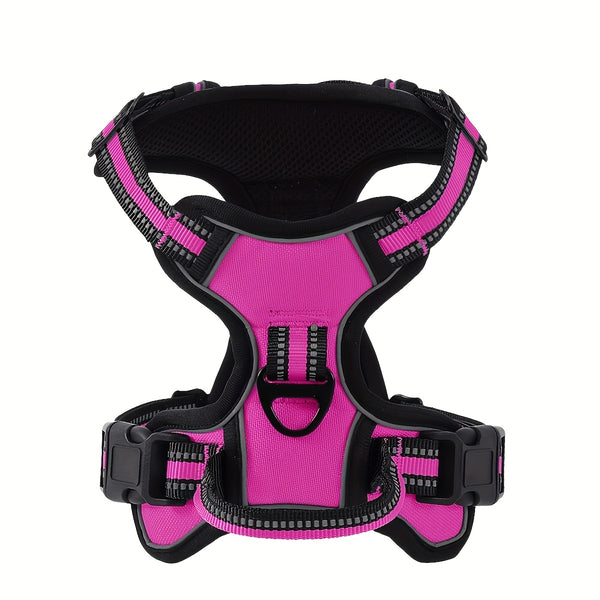 Non-Tension Pet Carrier with 2 Leash Clips Adjustable Padded Dog Vest Reflective Non-Choking Pet Oxford Vest with Easy to Control Handle for Small Medium And Large Dogs