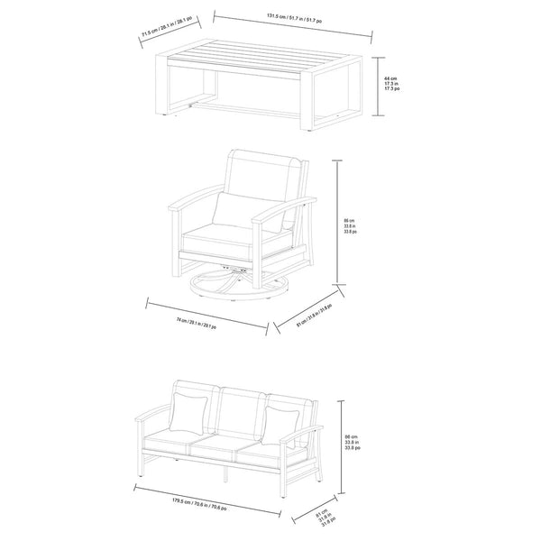 Sunvilla Wills 4 Piece Deep Seating Set + Cover