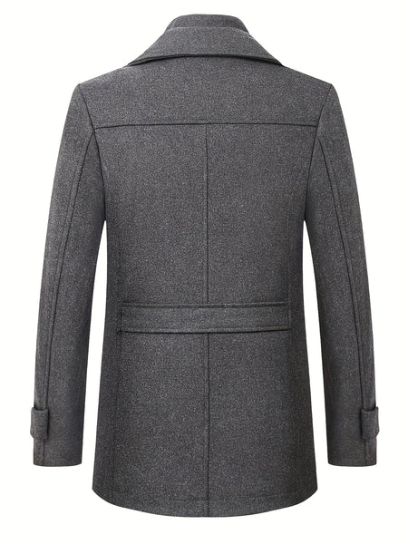 New Autumn And Winter 802 Detachable Double-Layer Collar Thick Velvet Blend Overcoat for Men