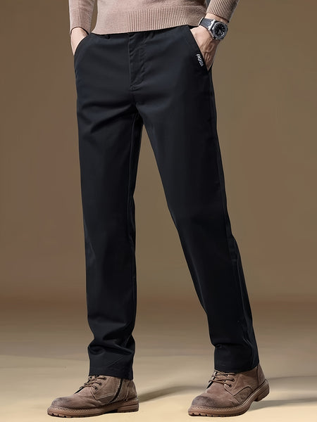 Men's Bedford Classic Fit Stretch Khaki Dress Pants, Casual Trousers, Suitable for Business Occasions, Daily Wear, and Outings in Spring and Autumn