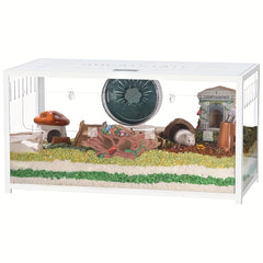 (Only 100cm Free 20L Paper Bedding)BUCATSTATE Hamster Cage Metal 2.0 80/100cm - Large Stackable Habitat For Small Animals, Deep Burrow Design, Easy Assembly, Dwarf & Syrian Hamsters, Guinea Pigs, Gerbils, Reptiles