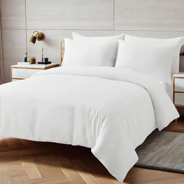 Duvet Cover Set with Matching Pillowcase Microfibre Wrinkle Resistant with Quick Popper Fastening