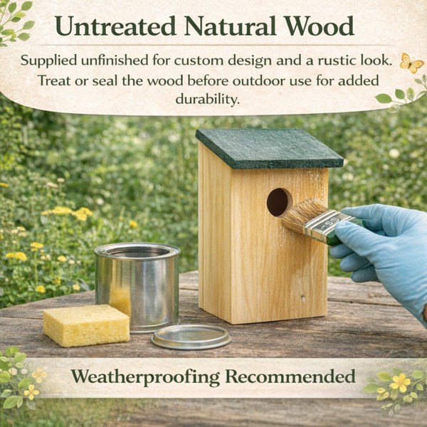 2 X Wooden Nesting Box Bird House Nesting Box Small Birds Bluetit Robin Sparrow