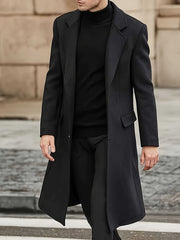 Men's Trench Coat, Men's Gift, Men's Long Warm Dragon and Phoenix Windbreaker Jacket, Classic Simple Fashionable Casual Men's Outerwear